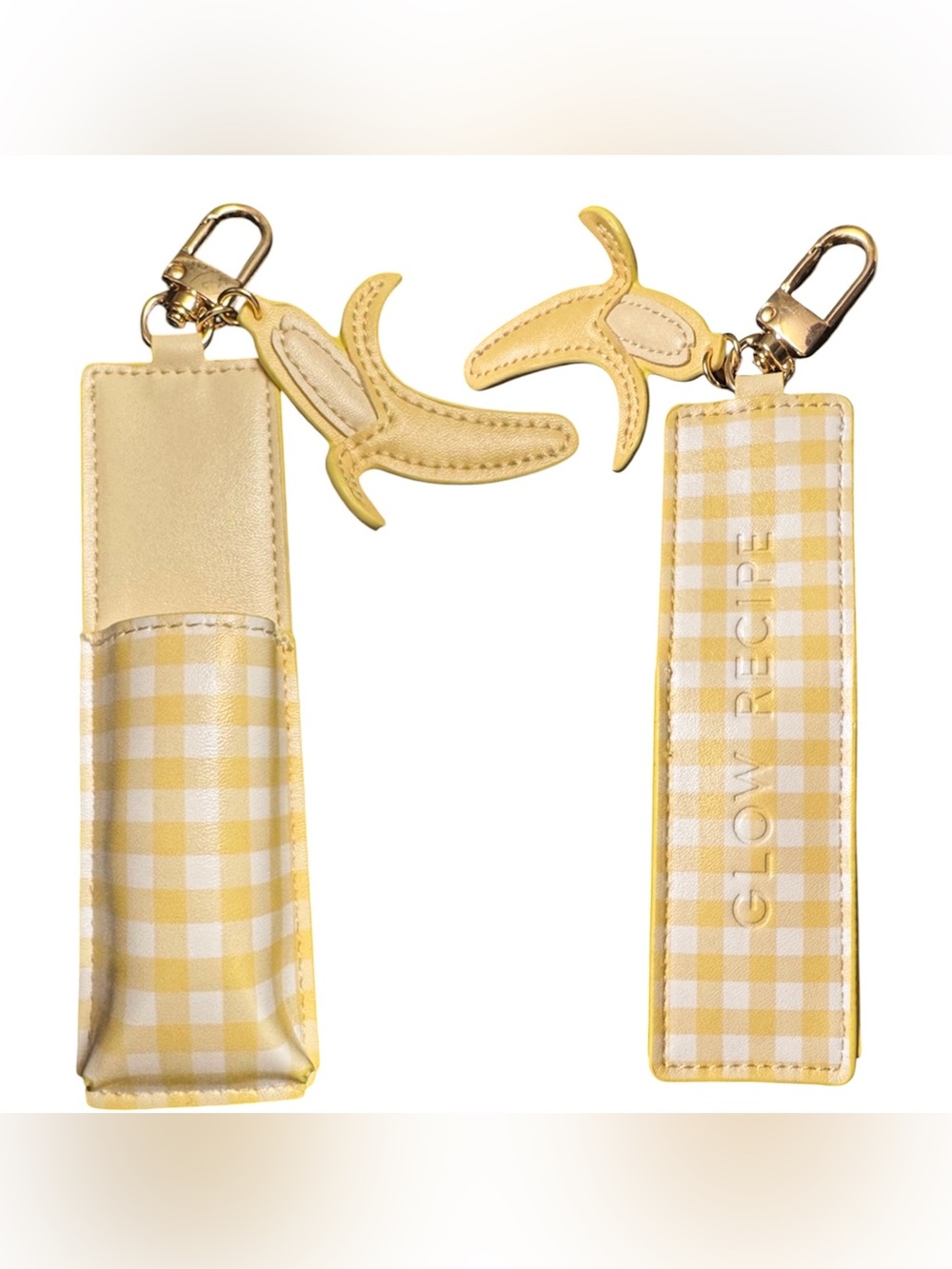 Glow Recipe Yellow Gingham Keychain Lip Balm Holder